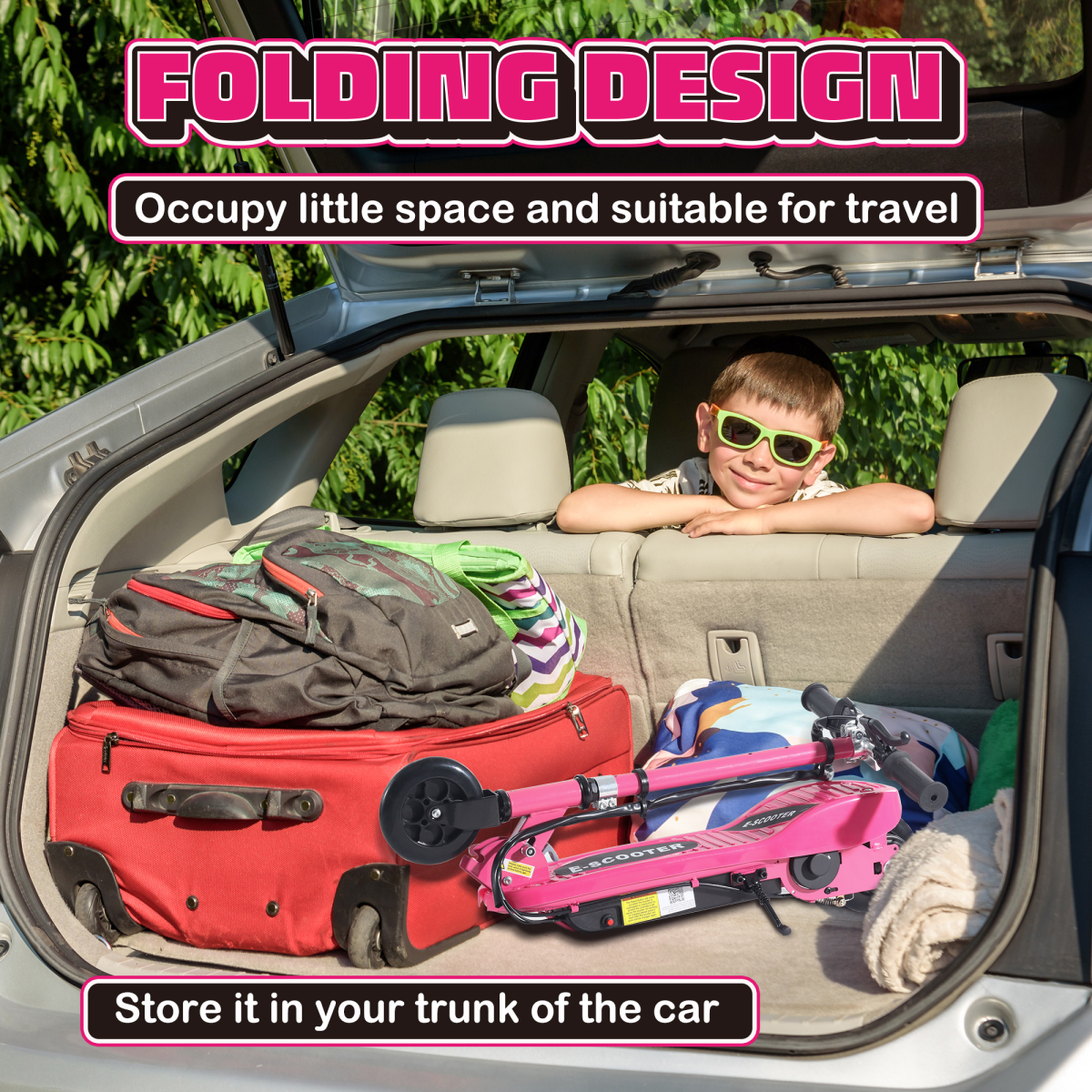HOMCOM Folding Kids Electric Scooter for 7-14