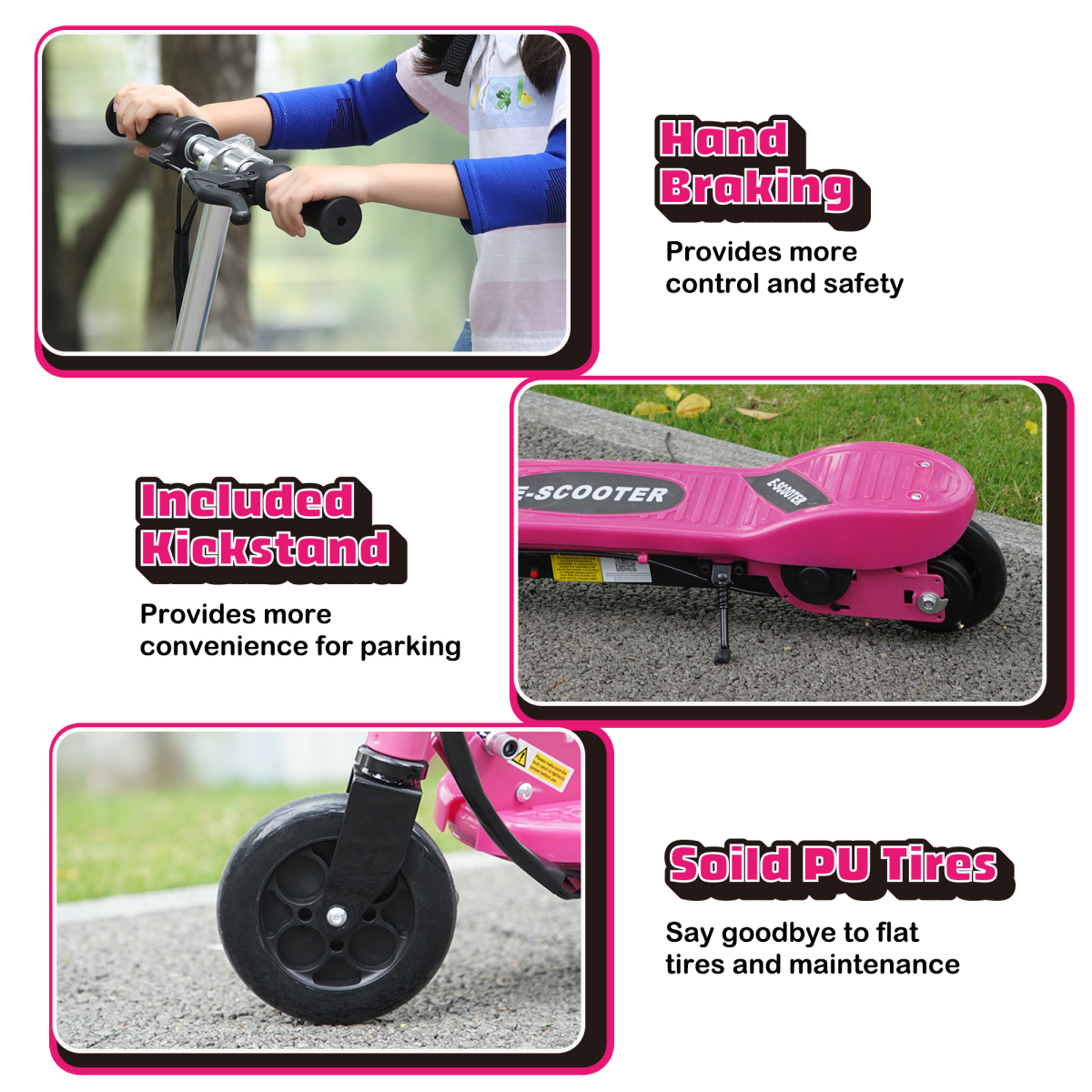 HOMCOM Folding Kids Electric Scooter for 7-14