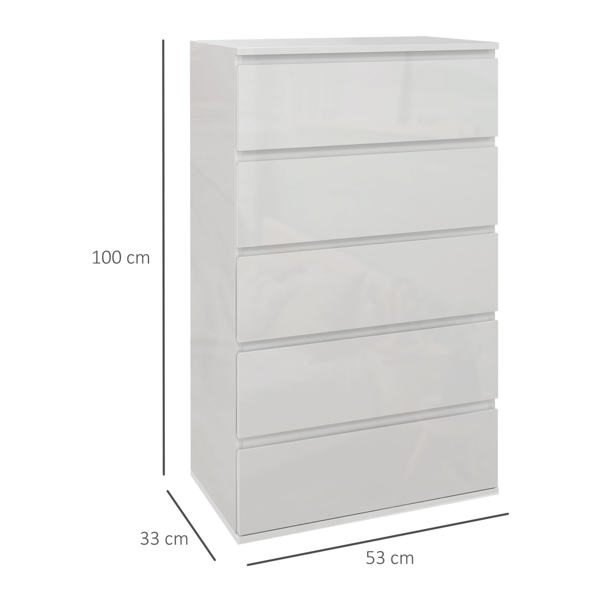 HOMCOM Bedroom Chest of Drawers, 4 Drawers Dresser, Drawer Unit