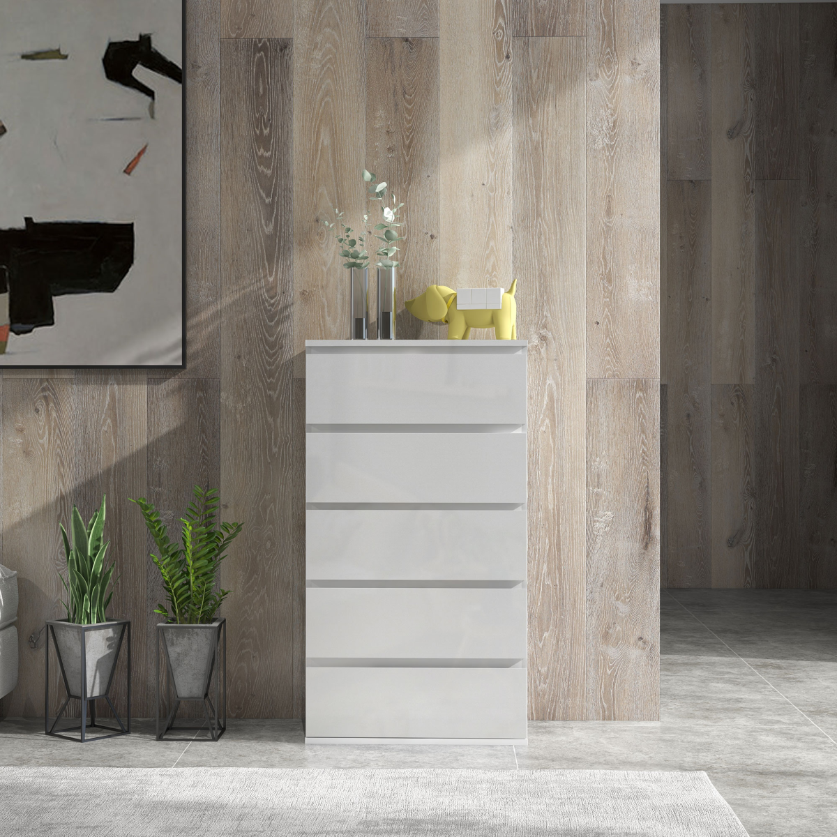 HOMCOM Bedroom Chest of Drawers, 4 Drawers Dresser, Drawer Unit