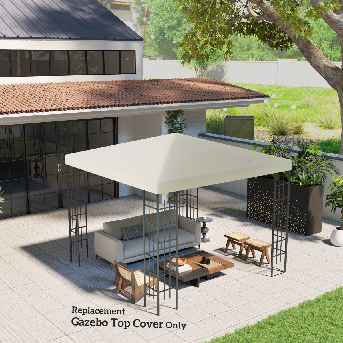 Outsunny 3 x 3(m) Gazebo Canopy Replacement Cover, UPF30+