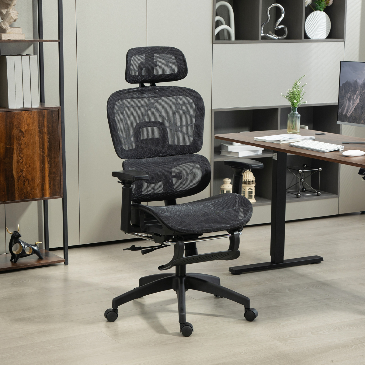 HOMCOM Ergonomic Office Chair Swivel Computer Chair with 3D Armrest