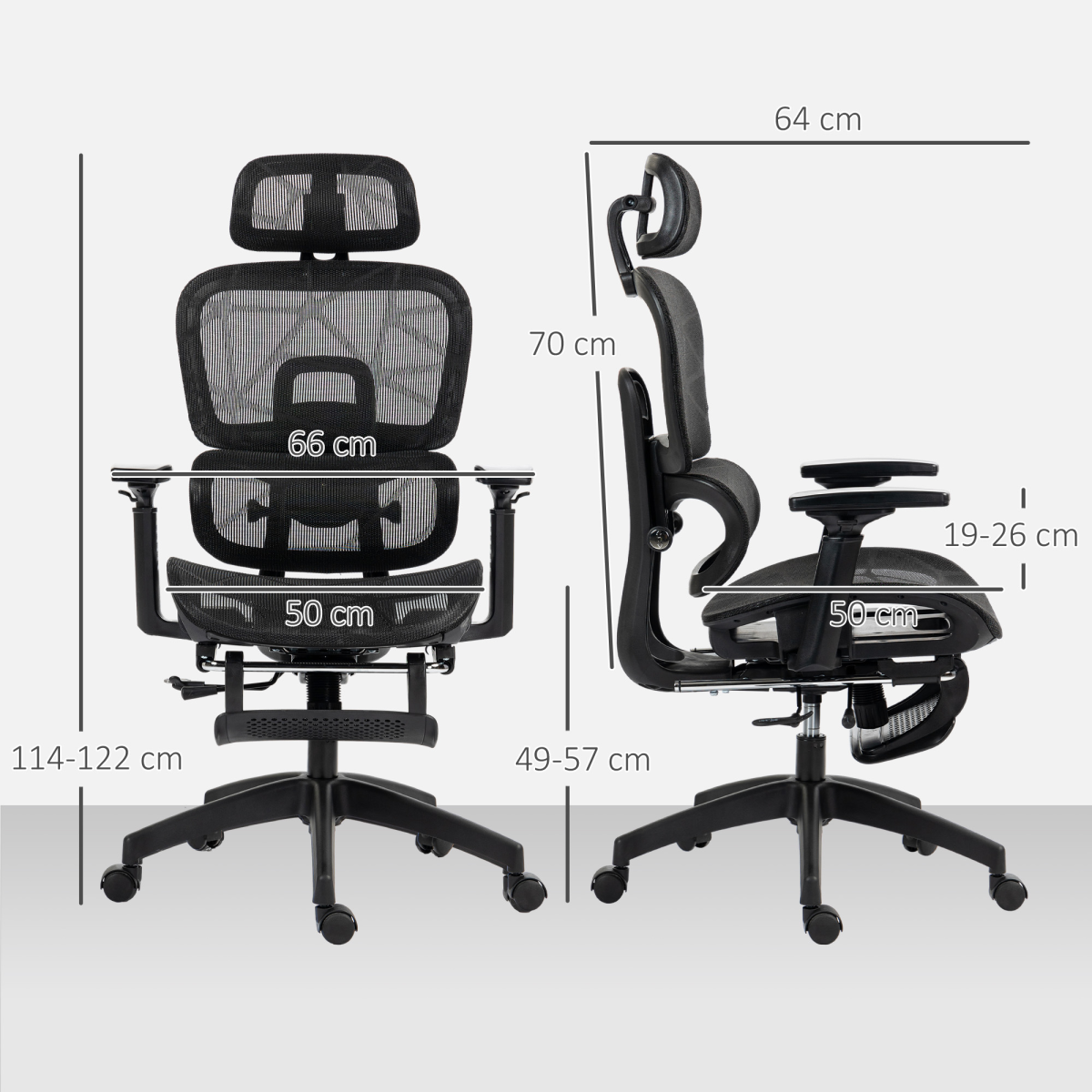 HOMCOM Ergonomic Office Chair Swivel Computer Chair with 3D Armrest