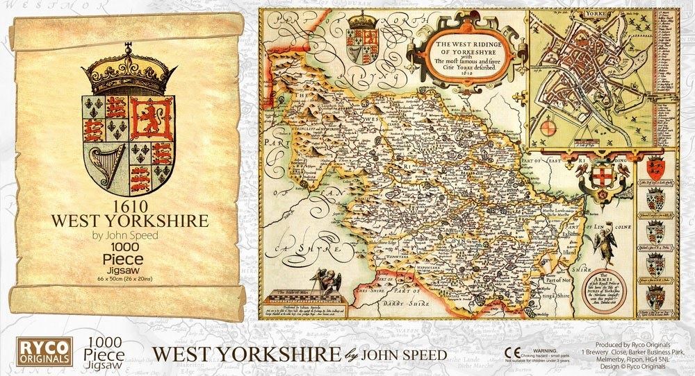 Yorkshire West Riding Historical Map 1000 Piece Jigsaw Puzzle (1610)
