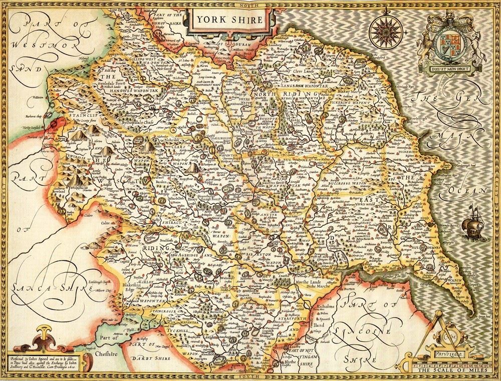 Yorkshire Historical Map 1000 Piece Jigsaw Puzzle (1610)