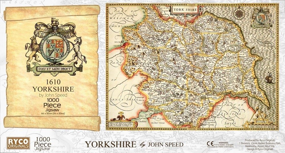 Yorkshire Historical Map 1000 Piece Jigsaw Puzzle (1610)