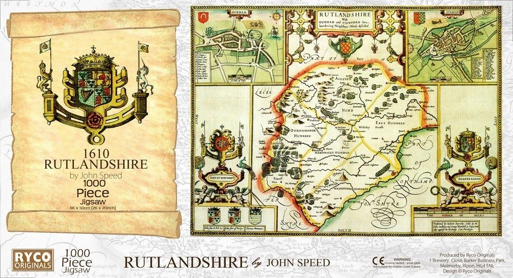 Rutland Historical Map 1000 Piece Jigsaw Puzzle (1610)