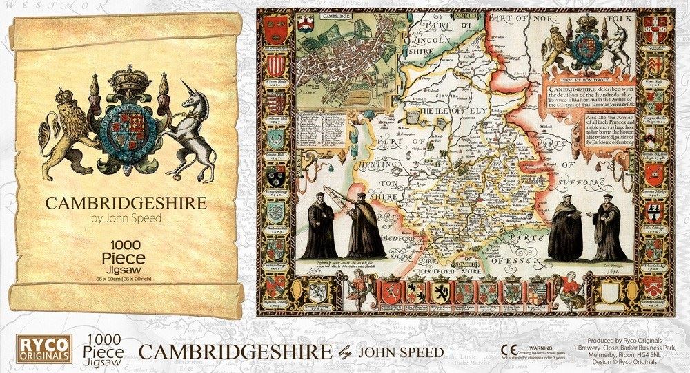 Cambridgeshire Historical Map 1000 Piece Jigsaw Puzzle (1610)