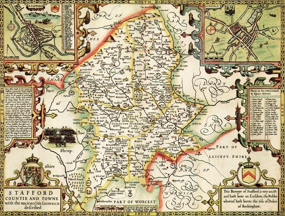 Staffordshire Historical Map 1000 Piece Jigsaw Puzzle (1610)