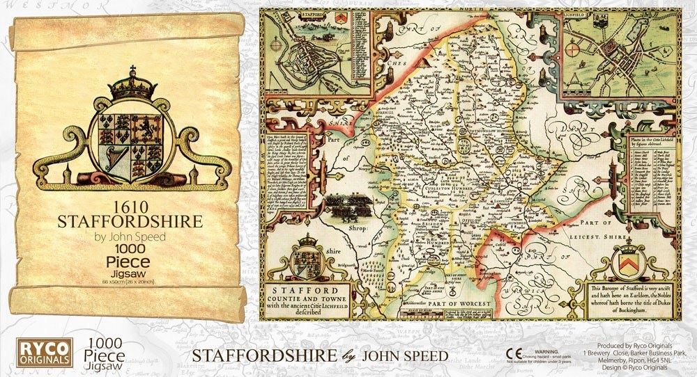 Suffolk Historical Map 1000 Piece Jigsaw Puzzle (1610)