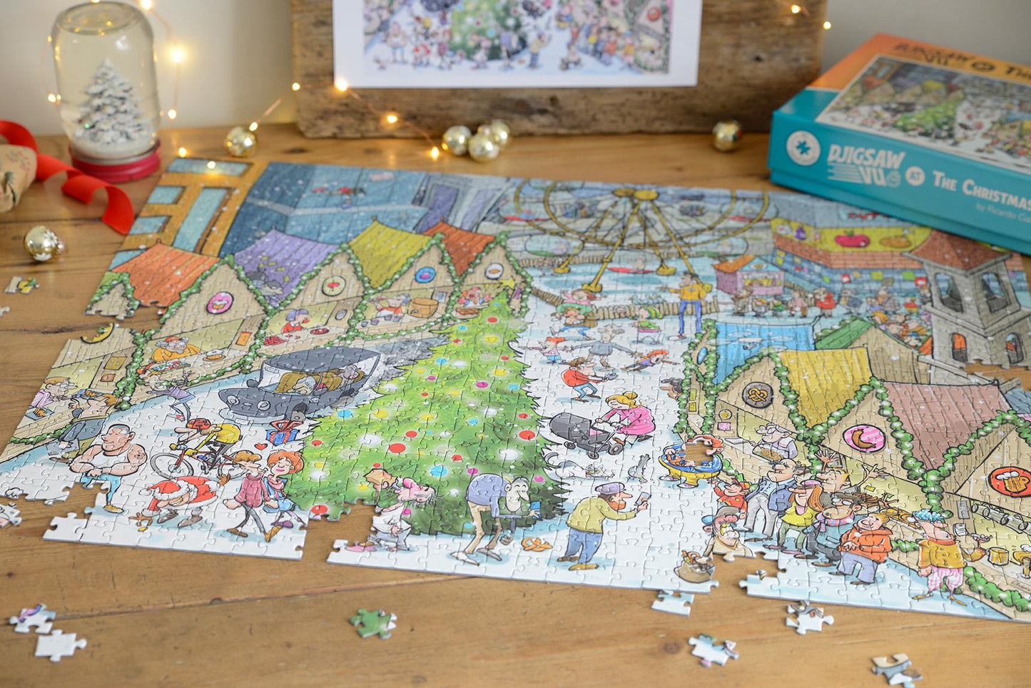 Djigsaw Vu at the Christmas Market 2 x 1000 Jigsaw Puzzles