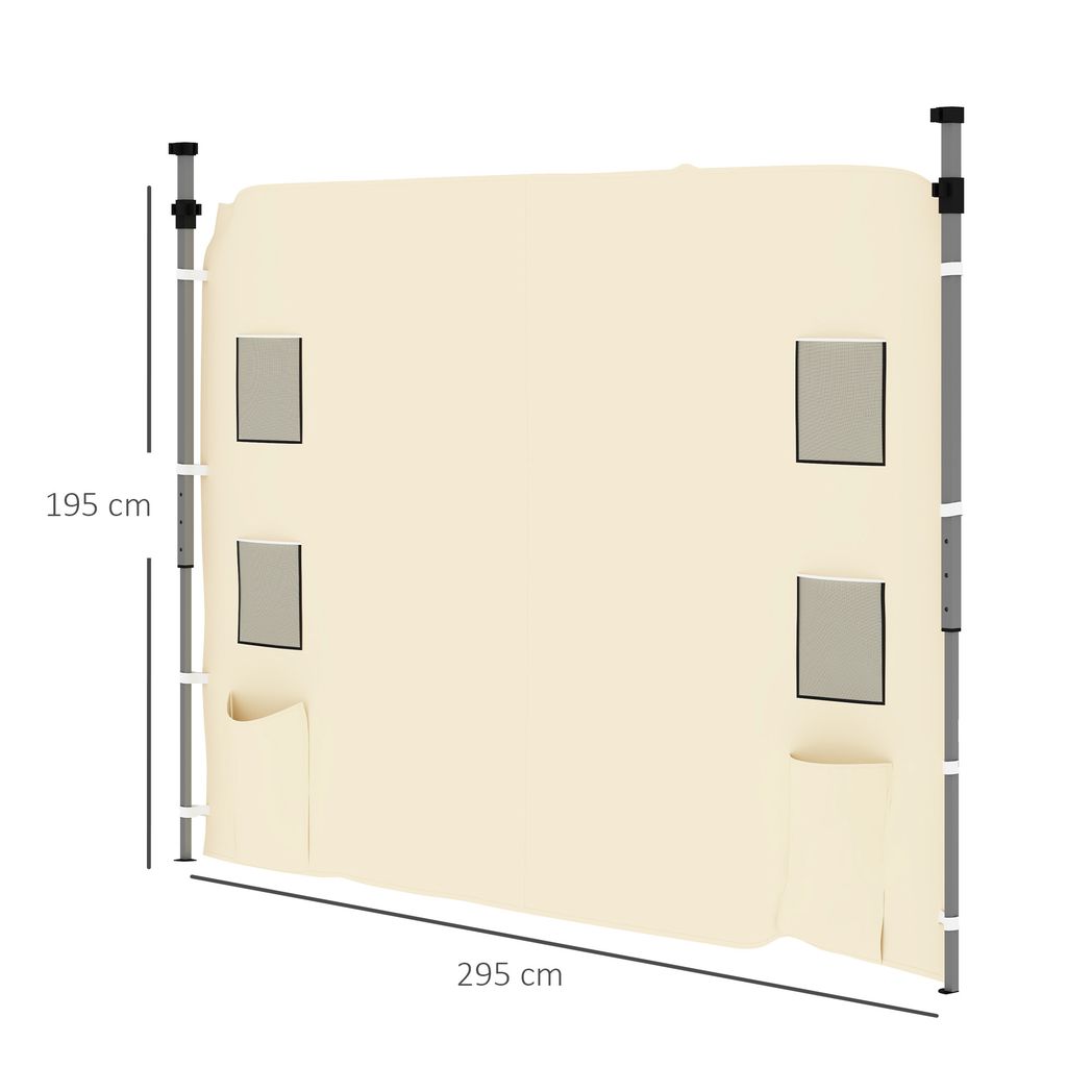 Outsunny Side Panel for 3x3 m Pop Up Gazebos, 1 Pack Sidewall Only
