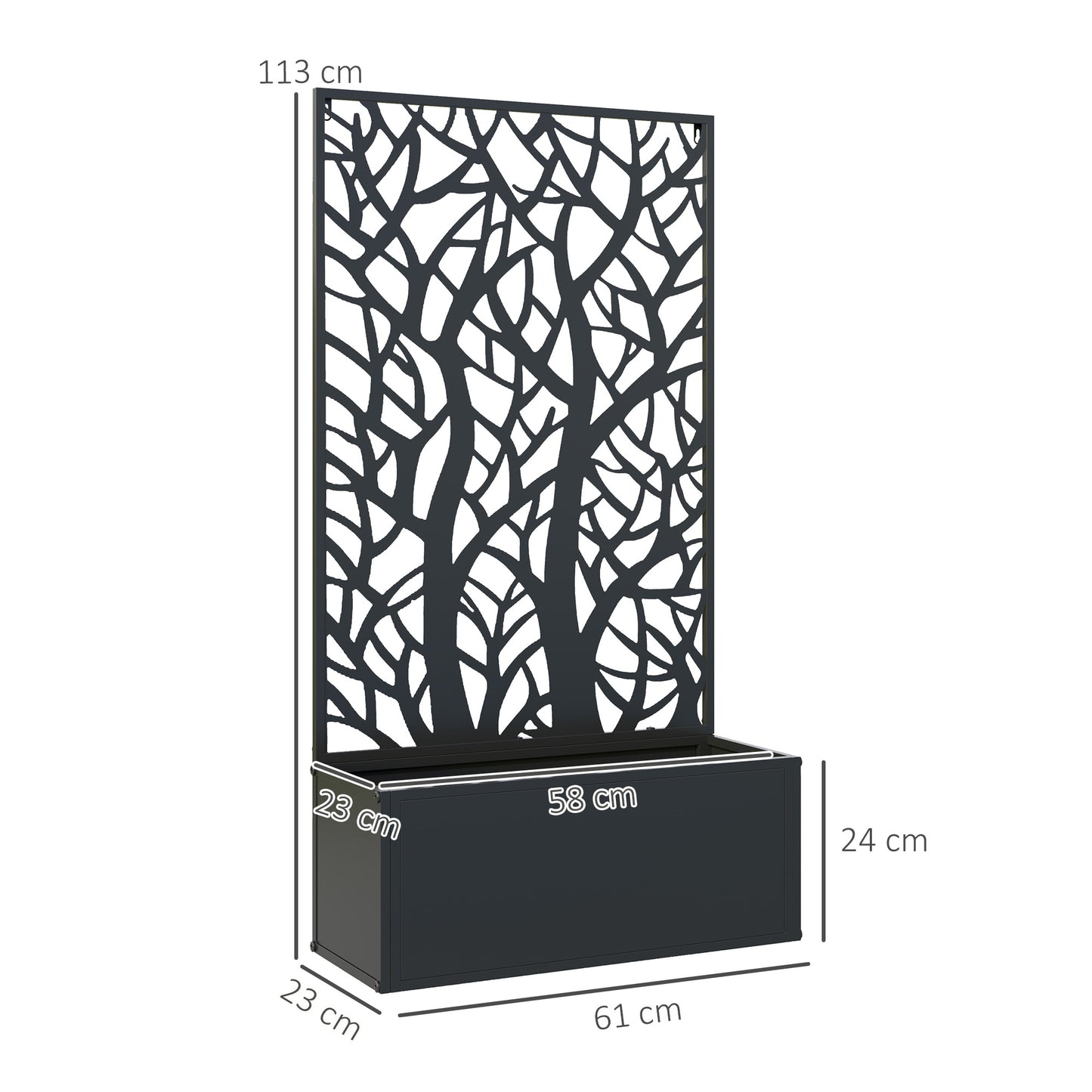 Outsunny Metal Raised Garden Bed with Trellis, Outdoor Elevated Planter Box