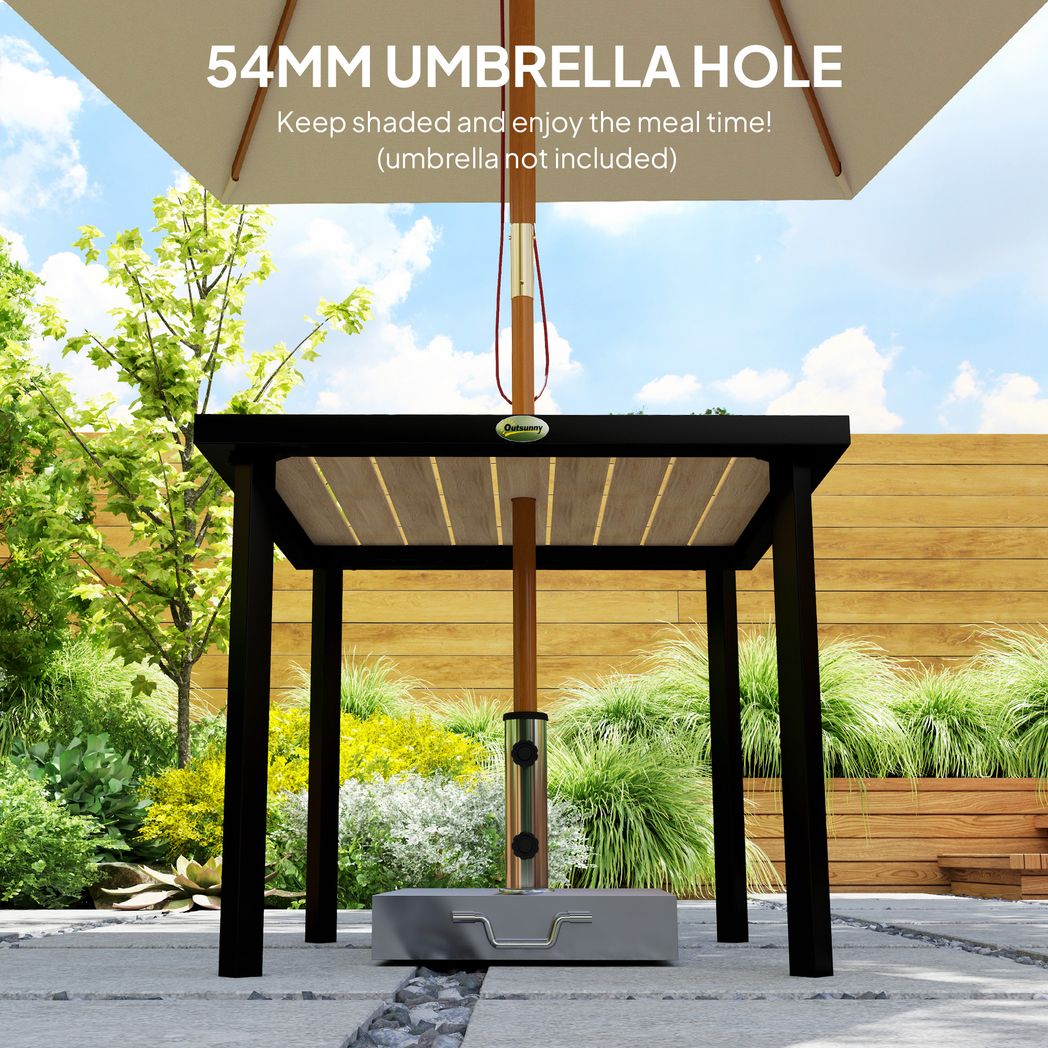 Outsunny Garden Table for 4 Person with 5.4cm Parasol Hole