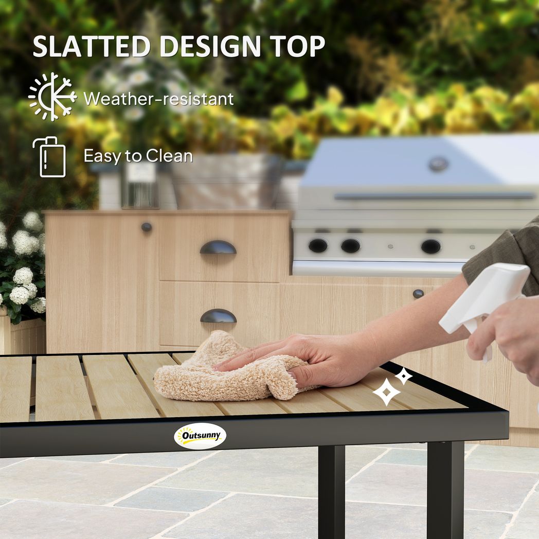 Outsunny Garden Table for 4 Person with 5.4cm Parasol Hole