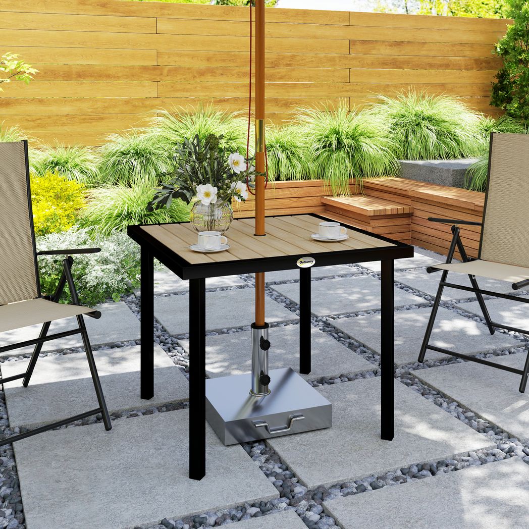 Outsunny Garden Table for 4 Person with 5.4cm Parasol Hole