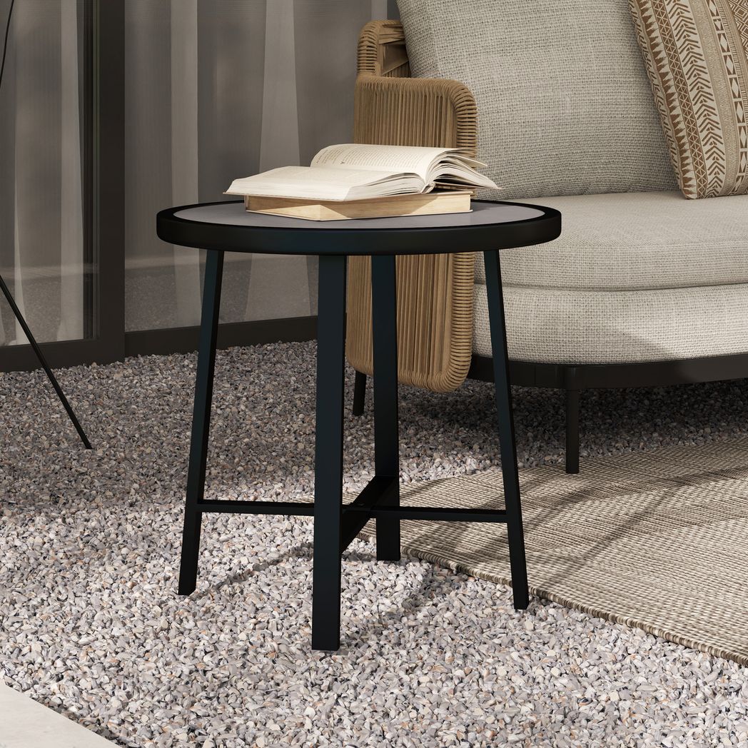 Outsunny 50.5cm Round Garden Table with SPC Tabletop
