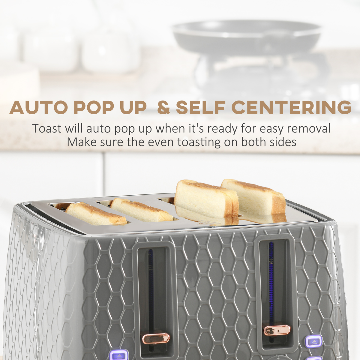 HOMCOM Kettle and Toaster Set 1.7L Fast Boil Kettle & 2 Slice Toaster Set