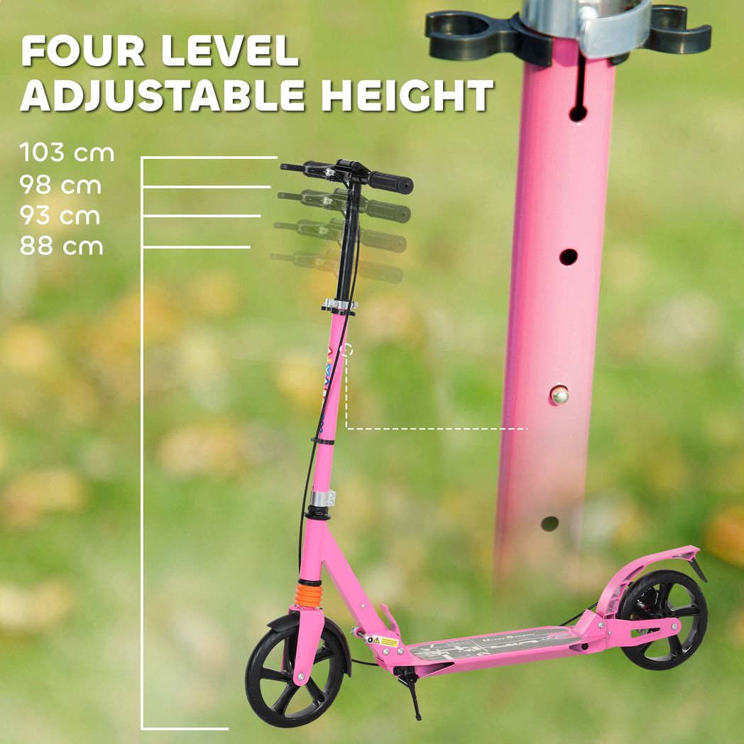AIYAPLAY Kids Scooter, Foldable Kick Scooter w/ Adjustable Handlebar