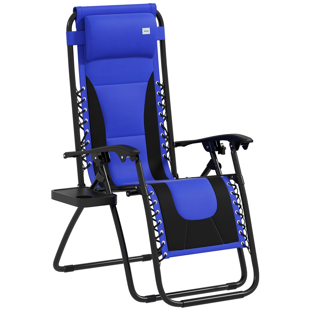 Outsunny Zero Gravity Lounger Folding Recliner Chair w/ Cup Holder