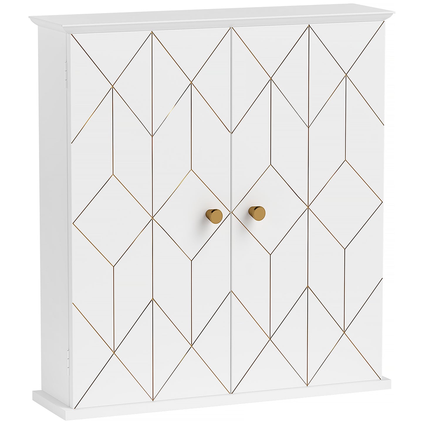 HOMCOM Bathroom Wall Cabinet, Wall Cupboard with Adjustable Shelf, White