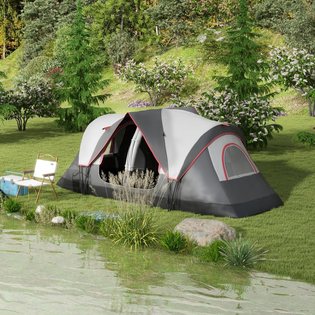Outsunny 2 Room Camping Tent with Waterproof Rainfly & Screen Panels