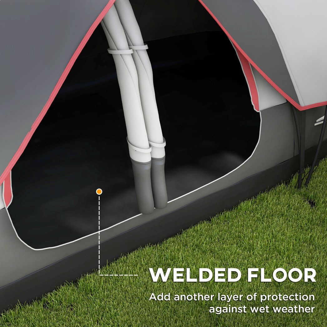 Outsunny 2 Room Camping Tent with Waterproof Rainfly & Screen Panels