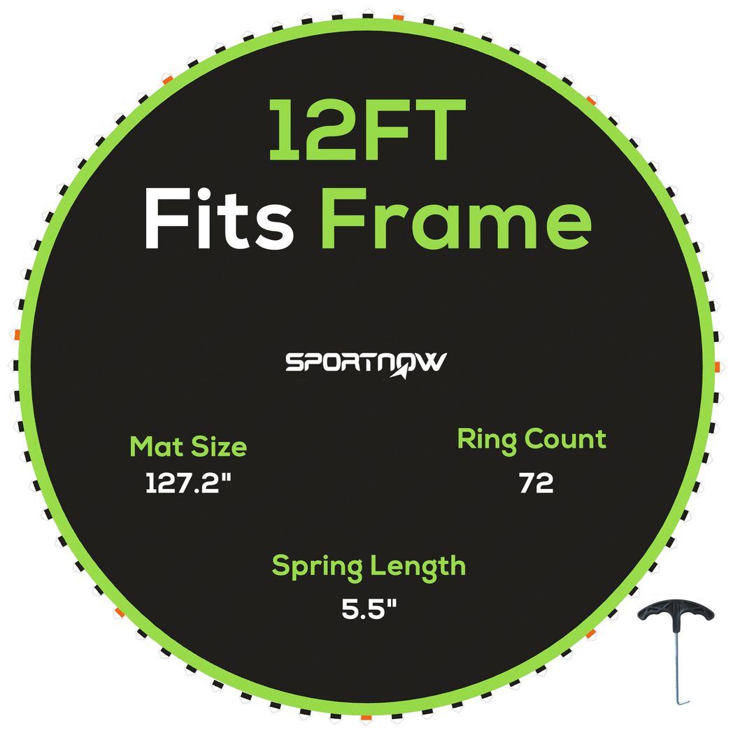 SPORTNOW Trampoline Mat with 72 V-Hooks, for 12ft Trampoline