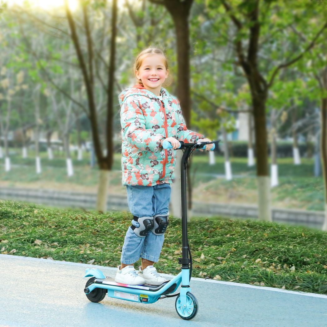 AIYAPLAY Electric Scooter for 6-14 with Dual Brakes & Colourful Light