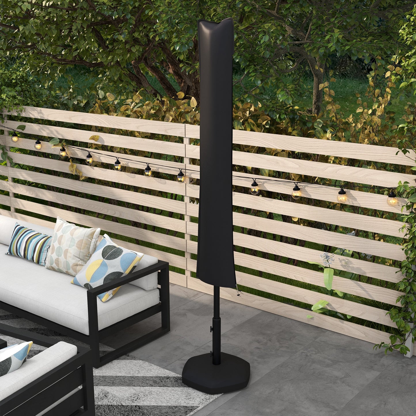 Outsunny Parasol Cover, Patio Cantilever Cover, Banana Umbrella Cover, Black