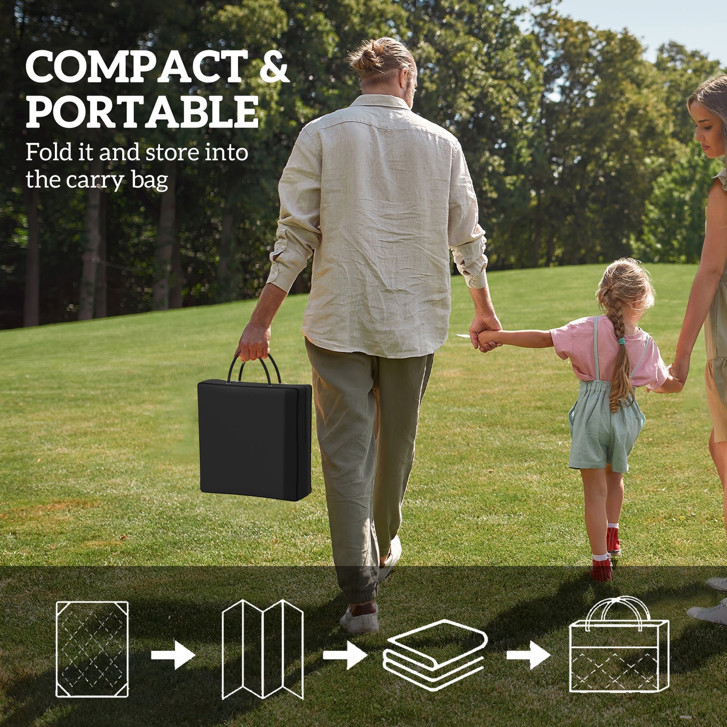 Durable Reversible Geometric Mat - Versatile for Camping & Picnics