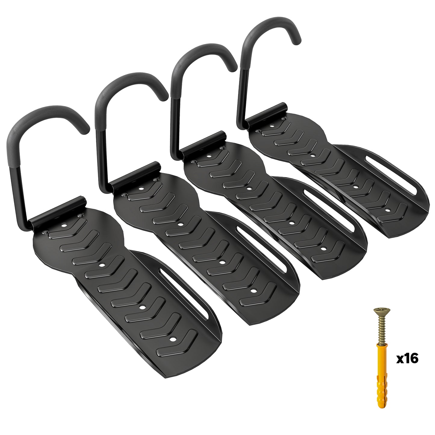 SPORTNOW 4 Pack Bike Rack, Wall Mounted Bike Hooks for Garage
