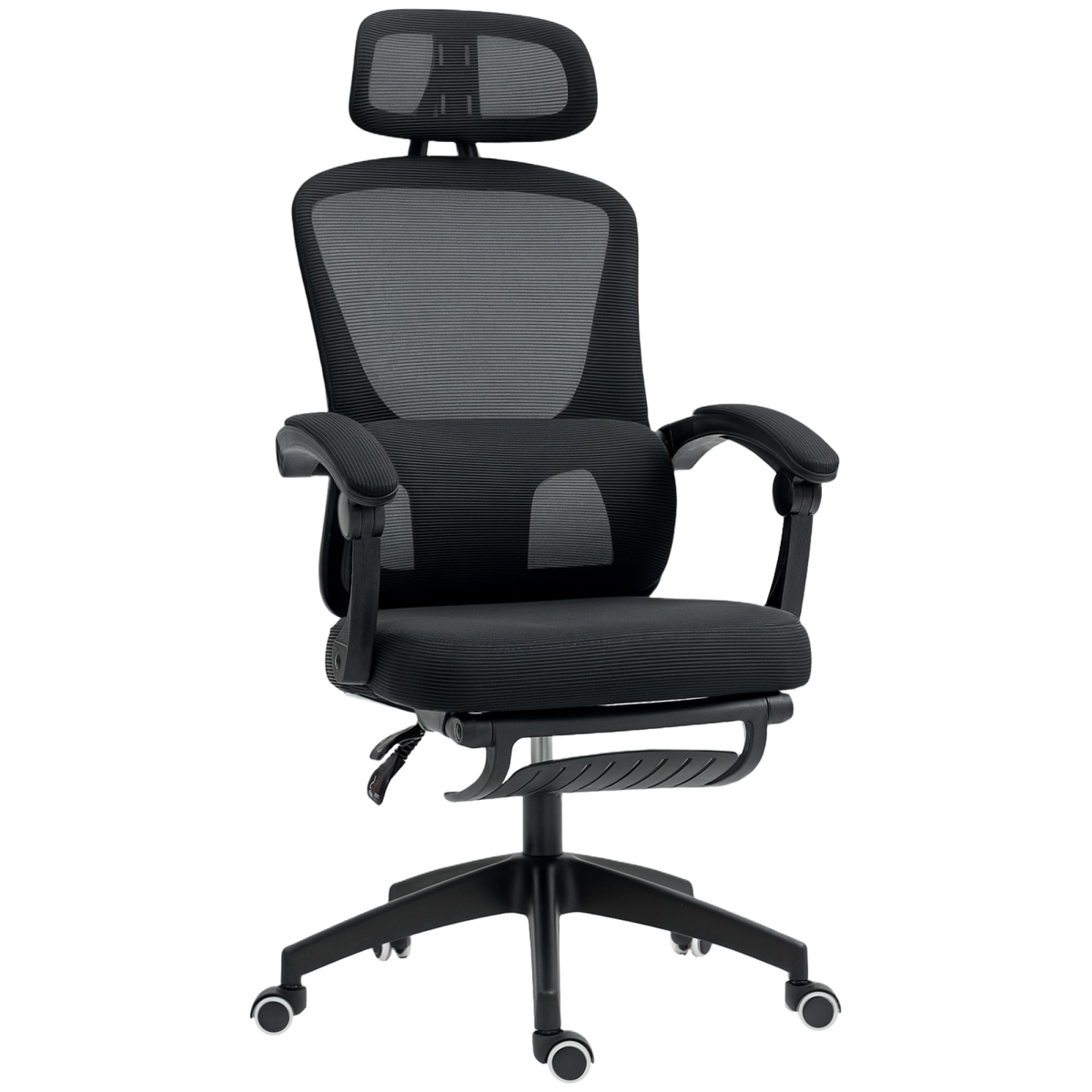 HOMCOM Mesh Ergonomic Office Chair with Lumbar Support, Headrest