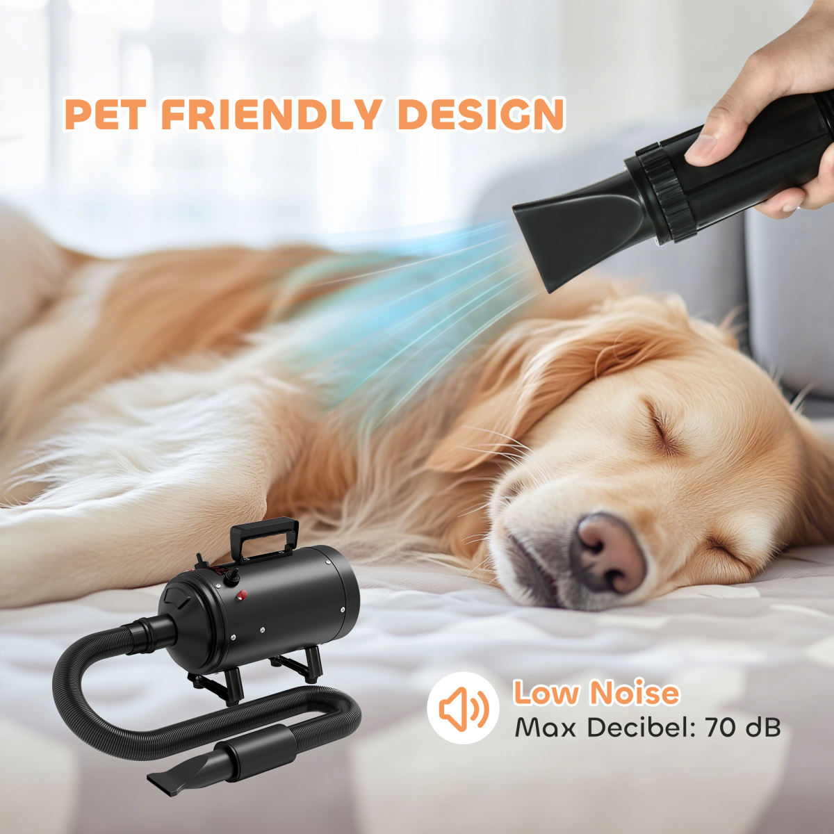 PawHut 2200W Dog Hair Dryer with Adjustable Temperature & Velocity