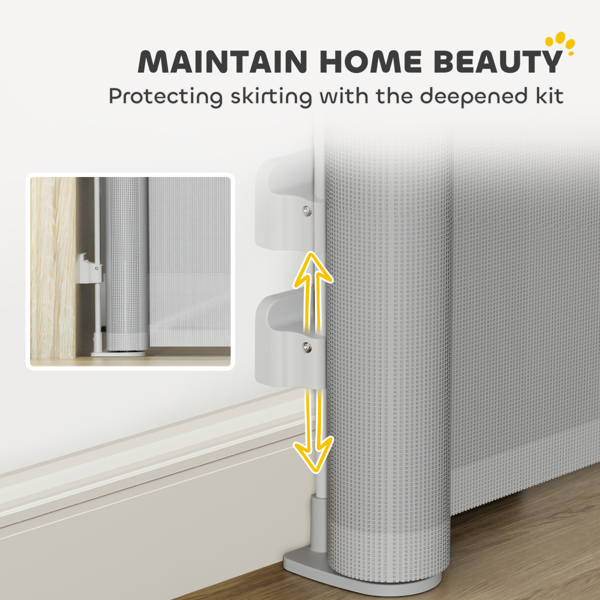 PawHut Retractable Stair Gate, Dog Gate Extends Up to 140 cm Wide