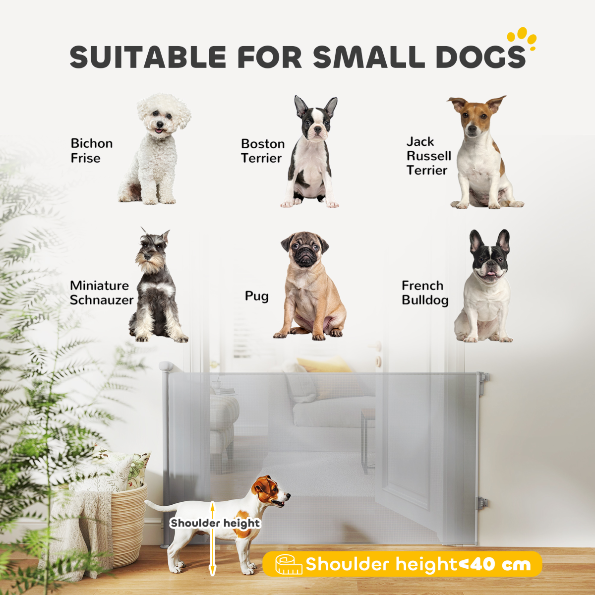 PawHut Retractable Stair Gate, Dog Gate Extends Up to 140 cm Wide