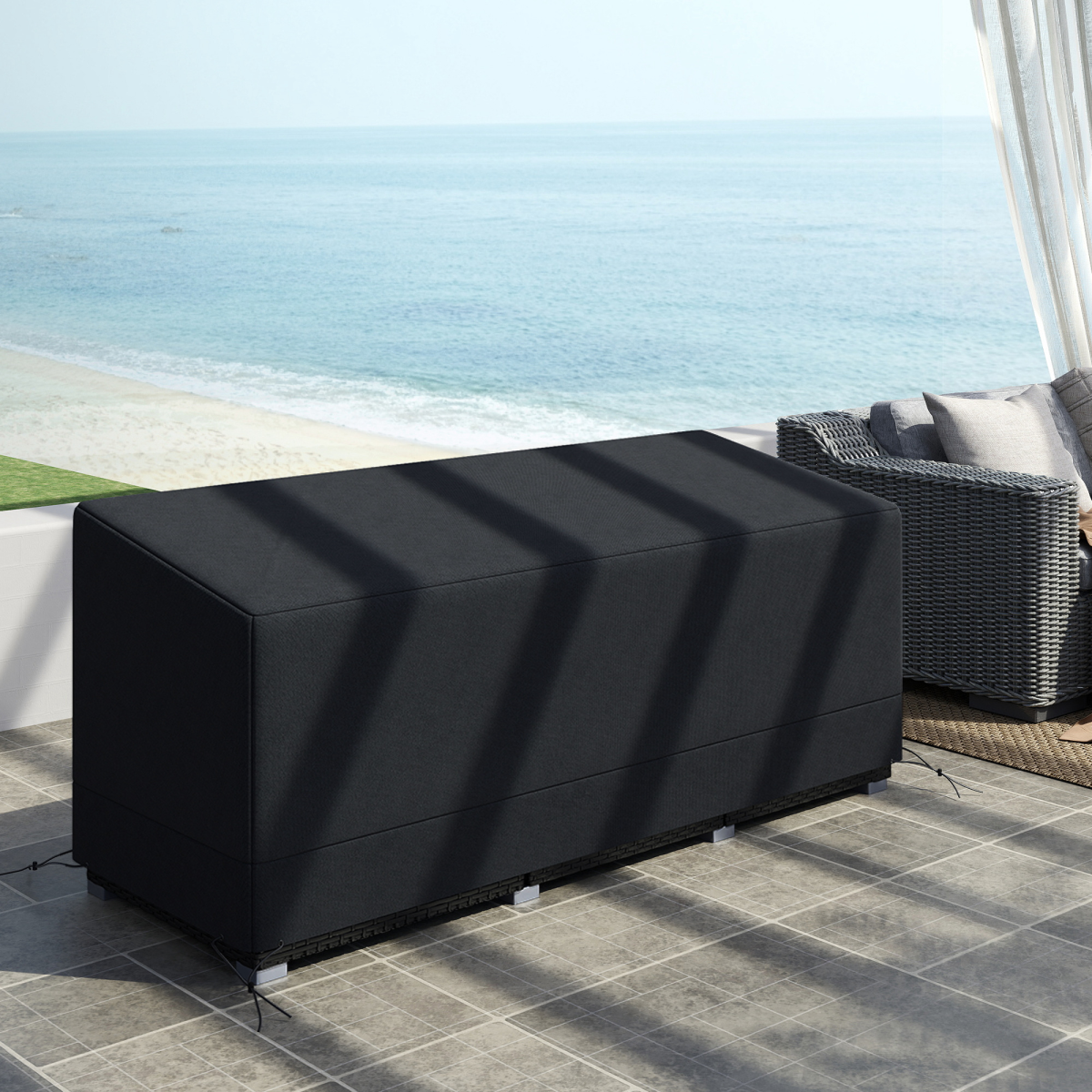 Outsunny 190x72x76cm Rectangular Patio Furniture Cover for Chairs