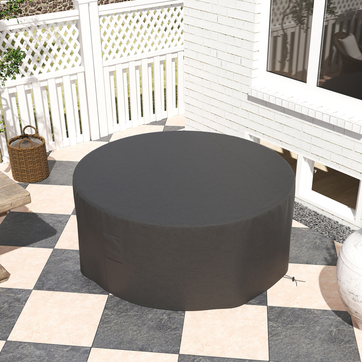 Outsunny Large Outdoor Set Round Cover Garden Furniture Waterproof