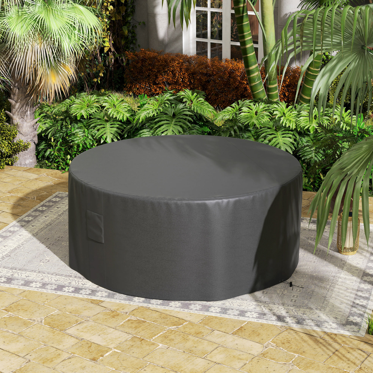 Outsunny Large Outdoor Set Round Cover Garden Furniture Waterproof