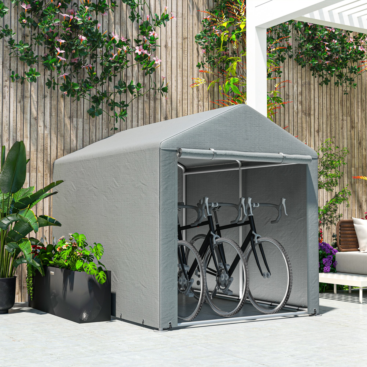 Outsunny 1.6 x 2.2m Garden Storage Shed Portable Shed Tent
