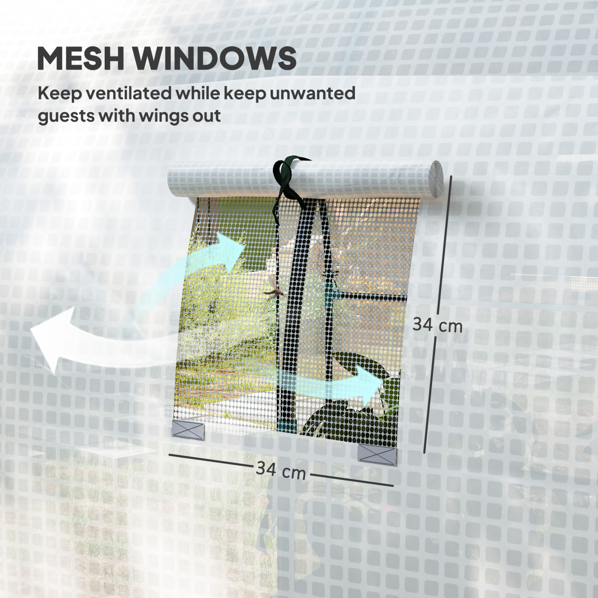 Outsunny 1.8 x 1.8 x 2m Polytunnel Greenhouse with Doors and Mesh Windows