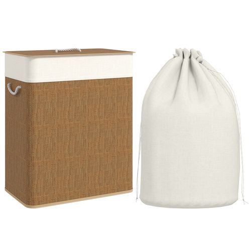 HOMCOM 100L Laundry Basket with Lid, Washing Basket for Bathroom
