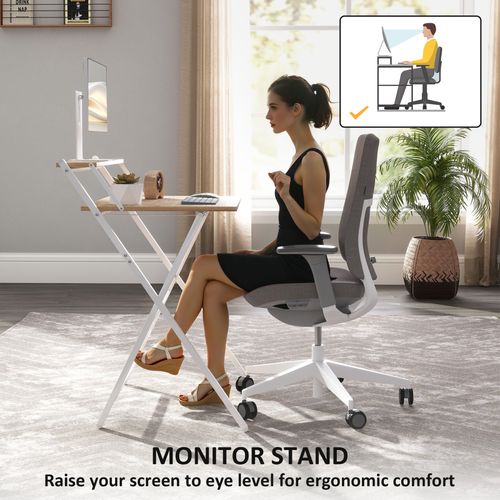 HOMCOM 70 cm Folding Computer Desk for Small Spaces Bedroom