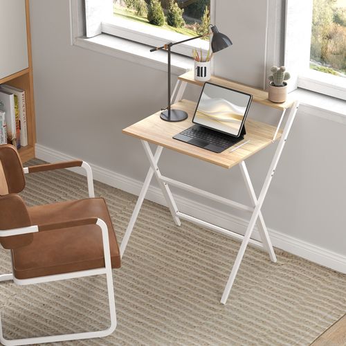 HOMCOM 70 cm Folding Computer Desk for Small Spaces Bedroom