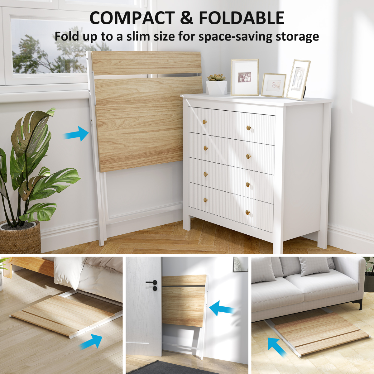 HOMCOM 81.5 cm Folding Computer Desk for Small Spaces Bedroom