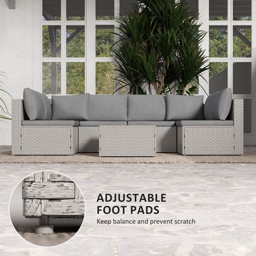 Outsunny 7 Pieces Rattan Garden Furniture Set with Cushions