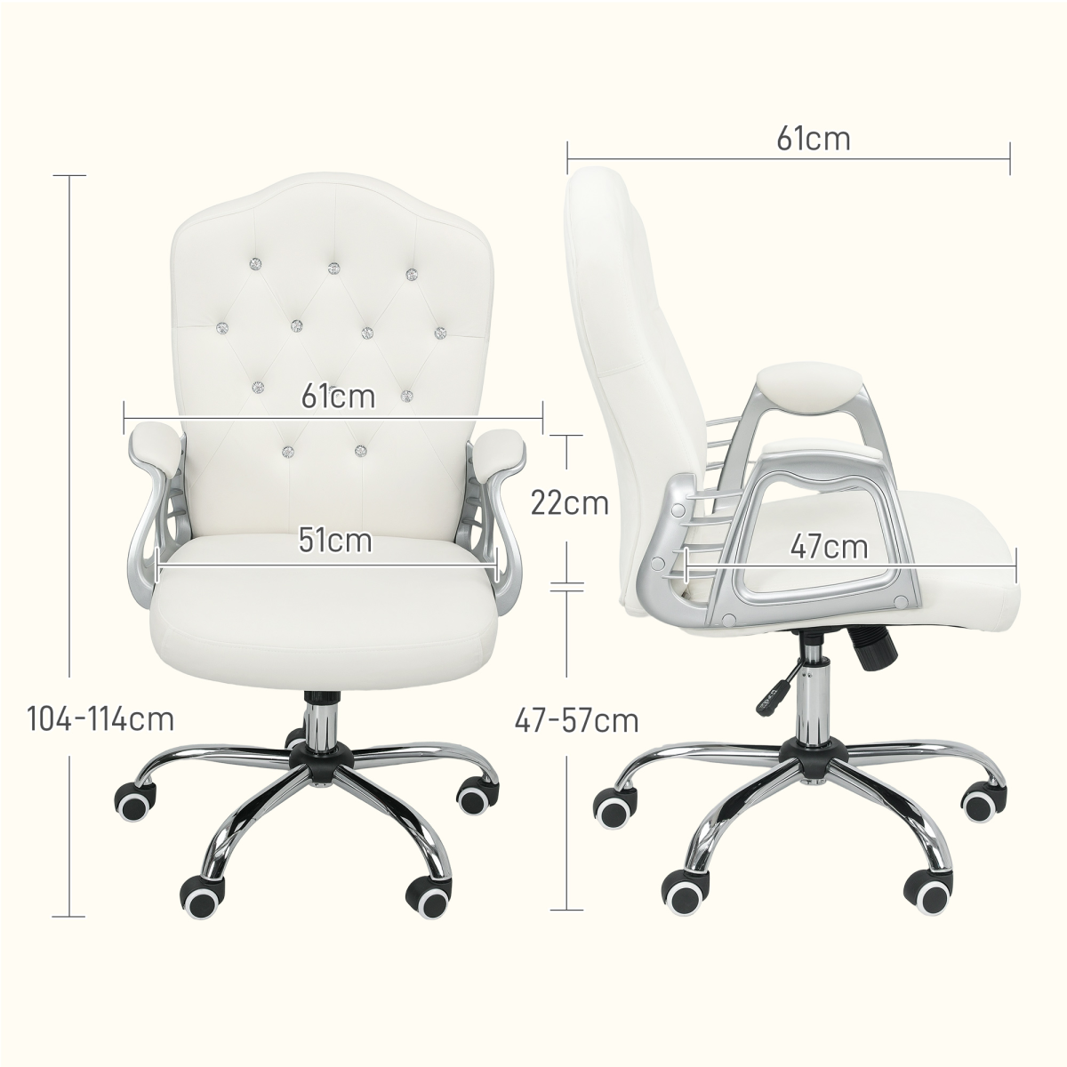 Vinsetto Home Office Chair with Adjustable Height Tilt Function
