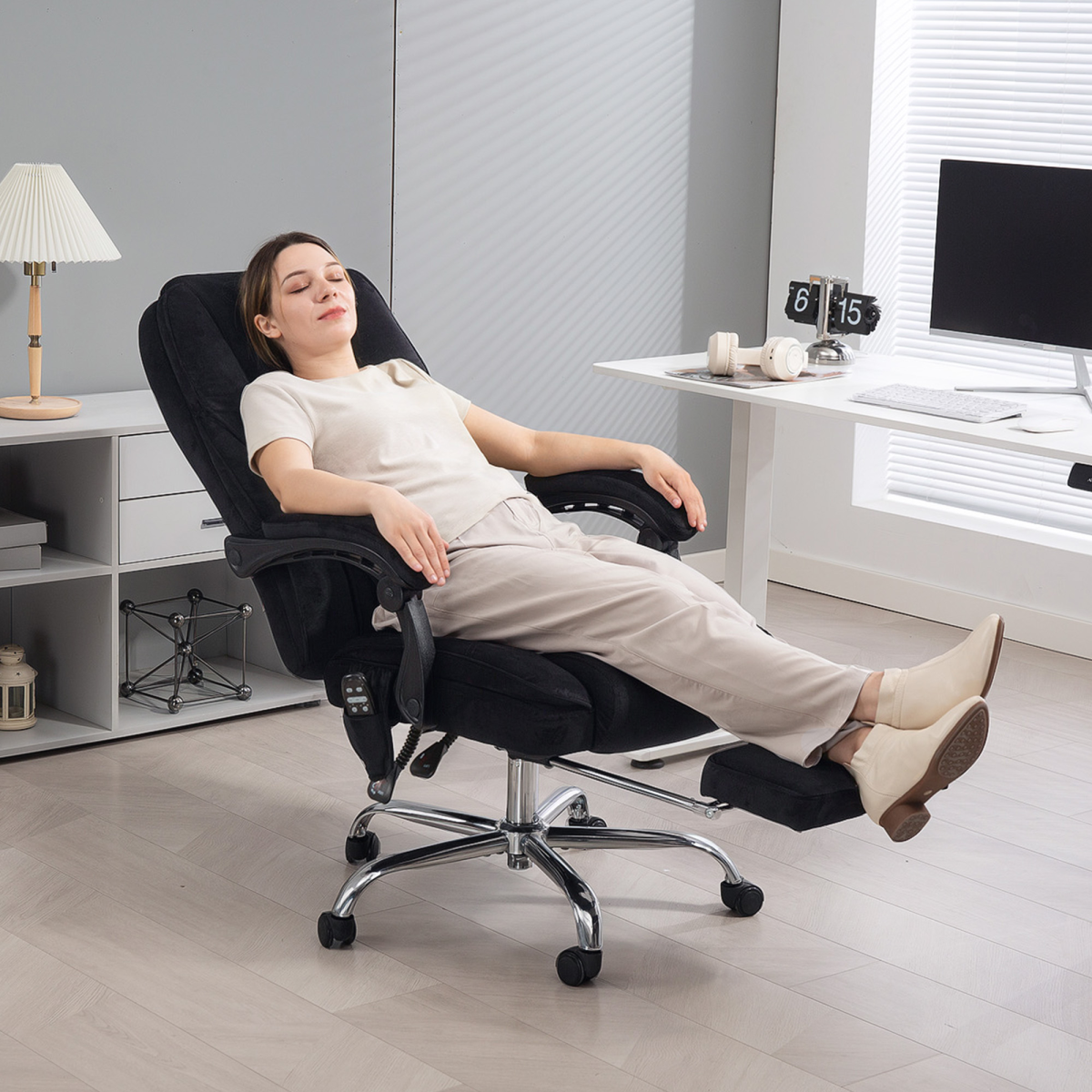 Vinsetto Massage Office Chair, Heated Reclining Desk Chair