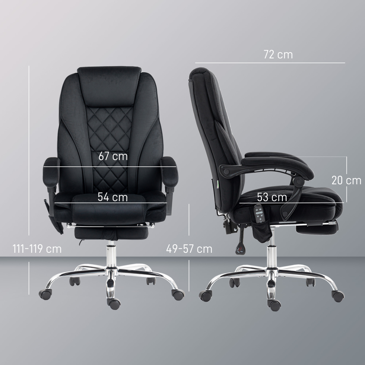 Vinsetto Massage Office Chair, Heated Reclining Desk Chair