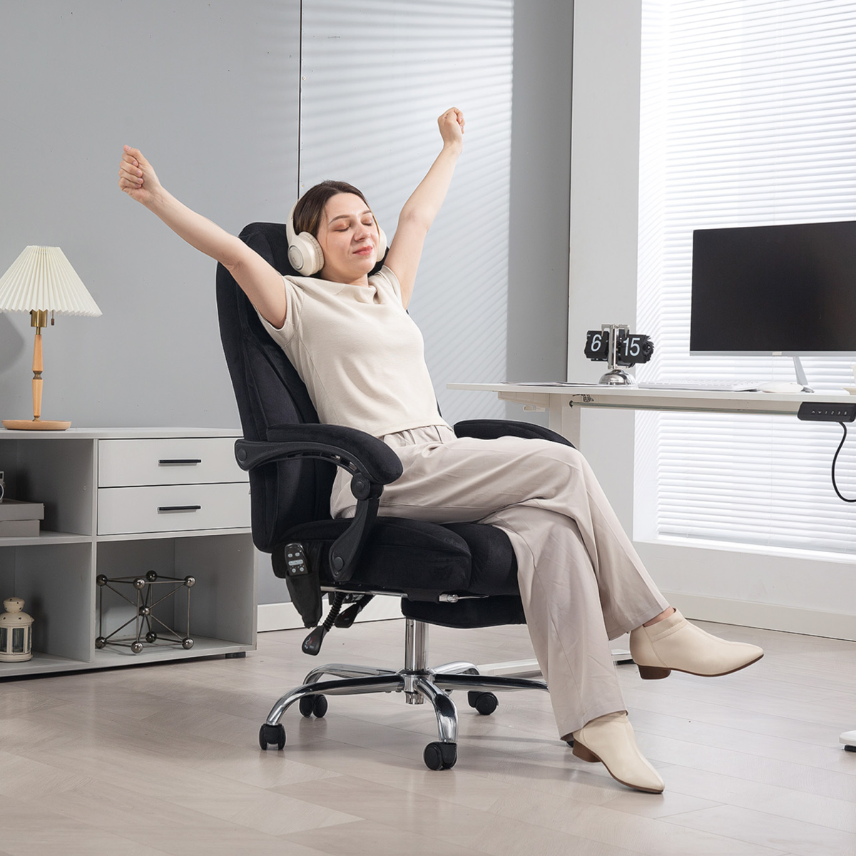 Vinsetto Massage Office Chair, Heated Reclining Desk Chair